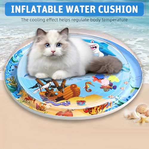 Qpets® Cat Water Bed Mat Summer Cooling Pet Bed with Air Pump Anti-Scratch Thicken PVC Built-in Fish Ornaments for Interactive Toy Play for Indoor Outdoor Repair Subsidy 3 PCS Qpets® Cat Water Bed Mat Summer Cooling Pet Bed with Air Pump Anti-Scratch Thicken PVC Built-in Fish Ornaments for Interactive Toy Play for Indoor Outdoor Repair Subsidy 3 PCS